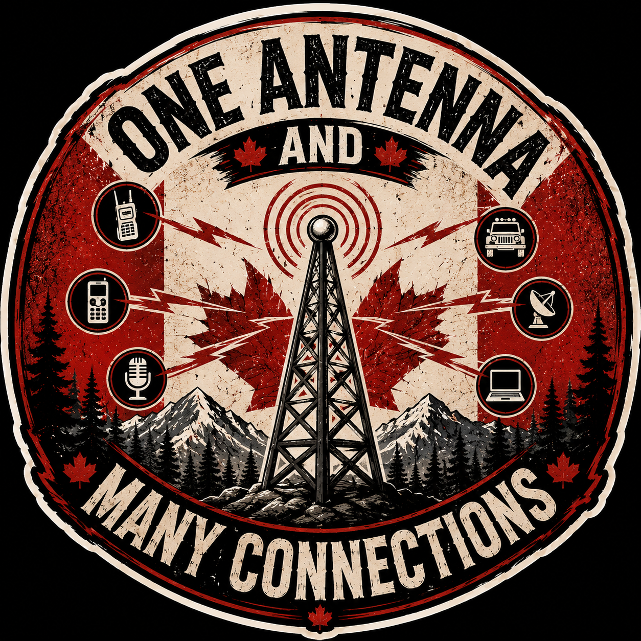 One Antenna And Many Connections Sticker