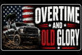 Overtime And Old Glory Sticker