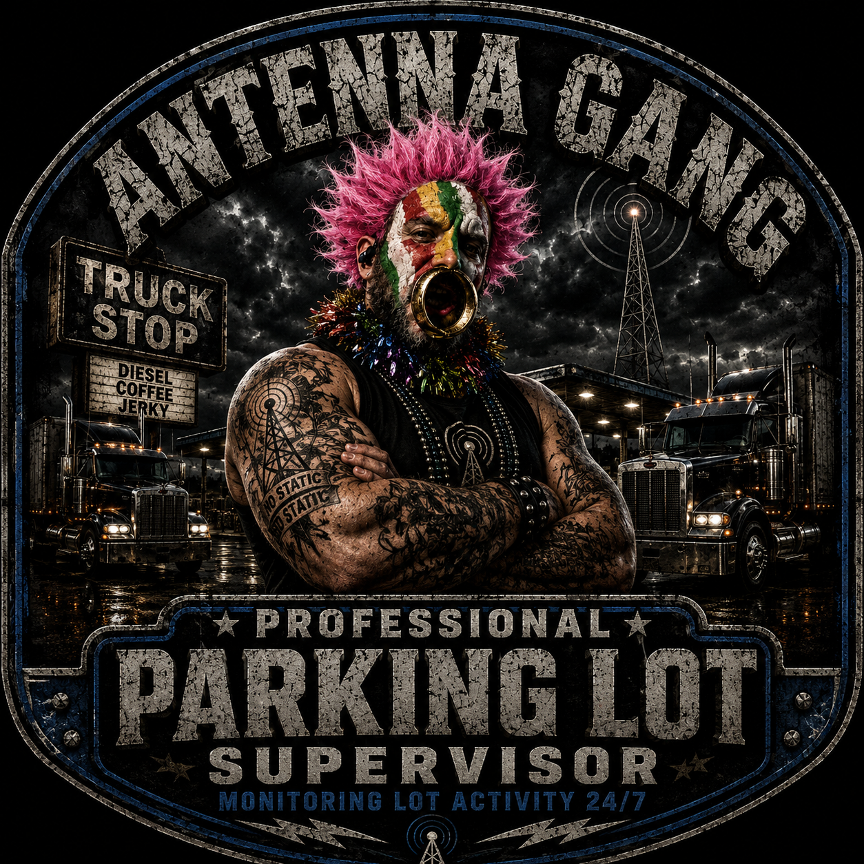 Antenna Gang Professional Parking Lot Supervisor Sticker