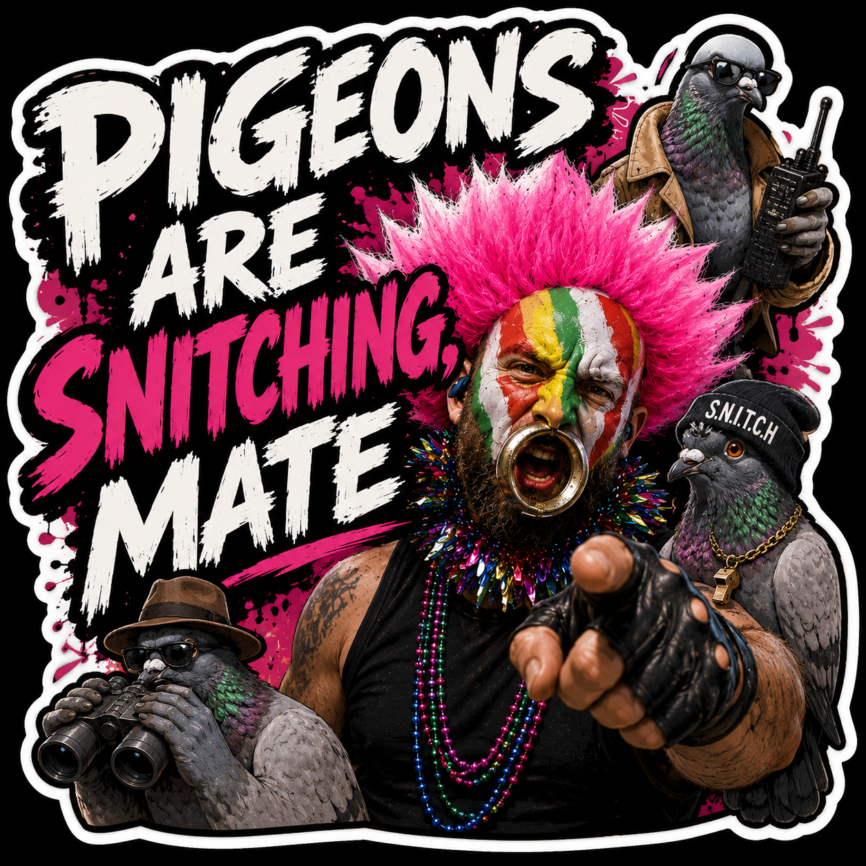 Pigeons Are Snitching Mate Sticker