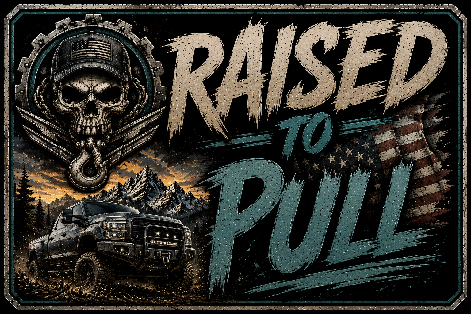 Raised To Pull Sticker