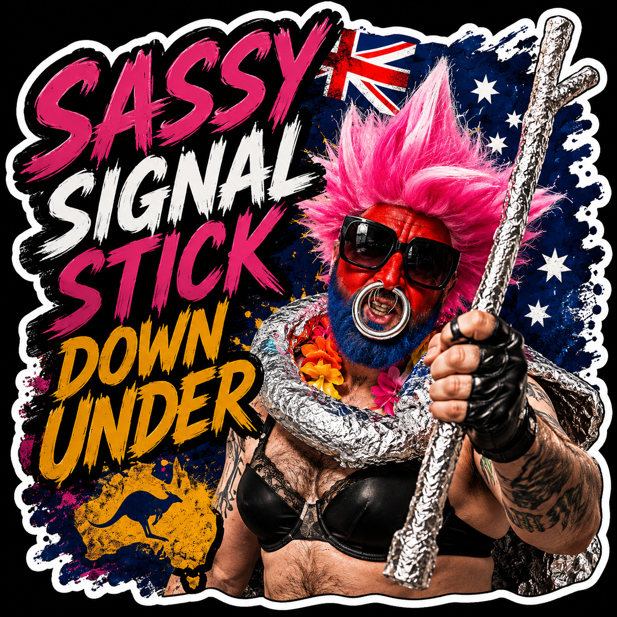 Sassy Signal Stick Down Under Sticker