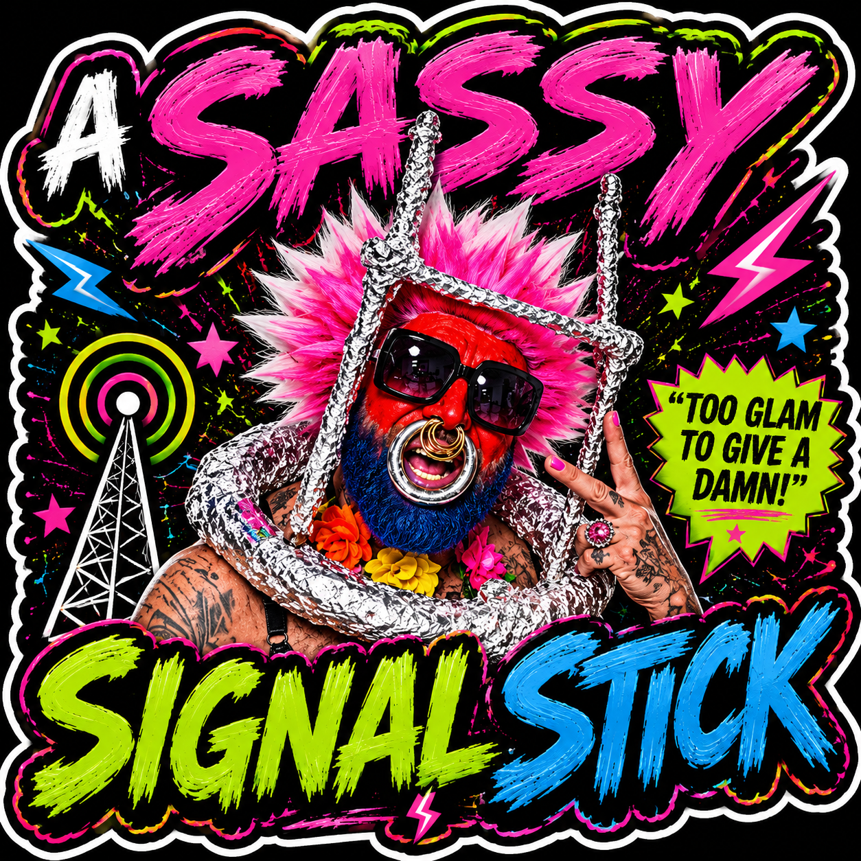 A Sassy Signal Stick Sticker