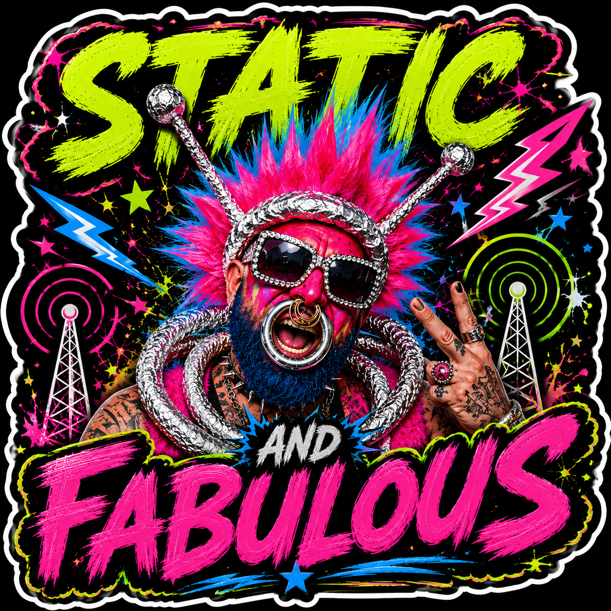 Static And Fabulous Sticker