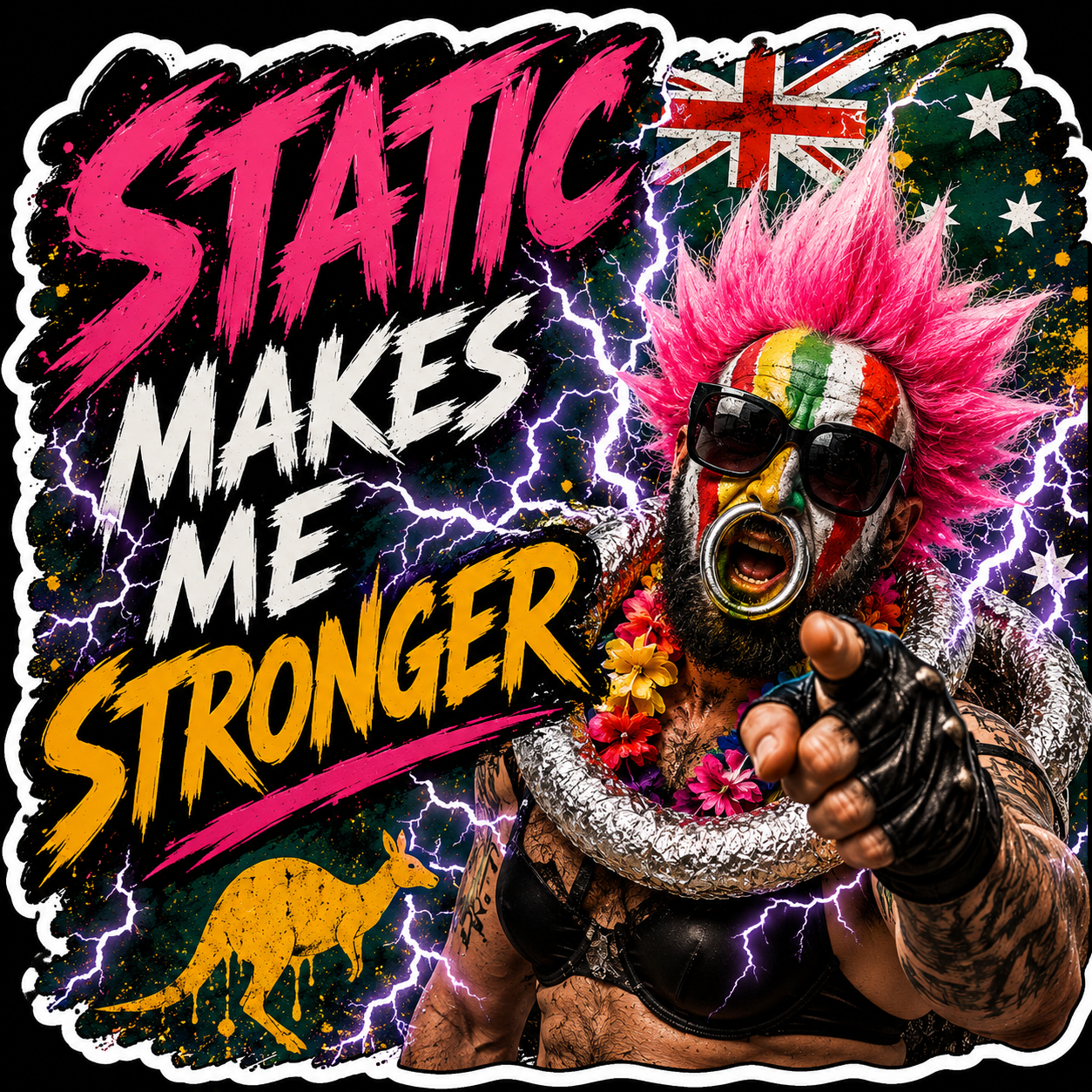 Static Makes Me Stronger Sticker