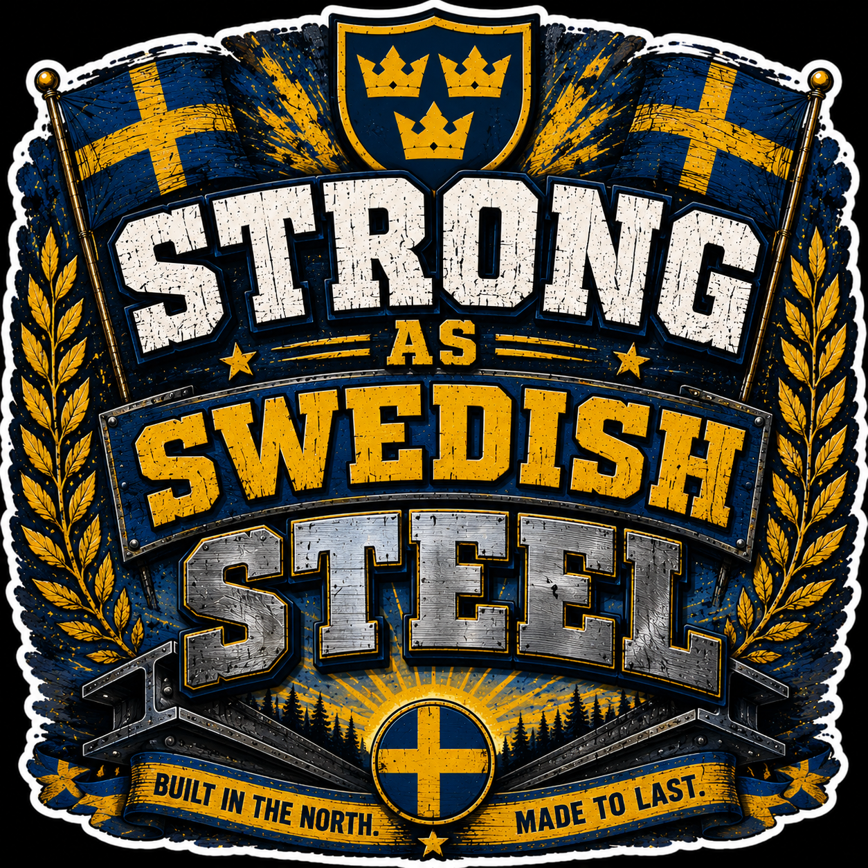 Strong As Swedish Steel Sticker
