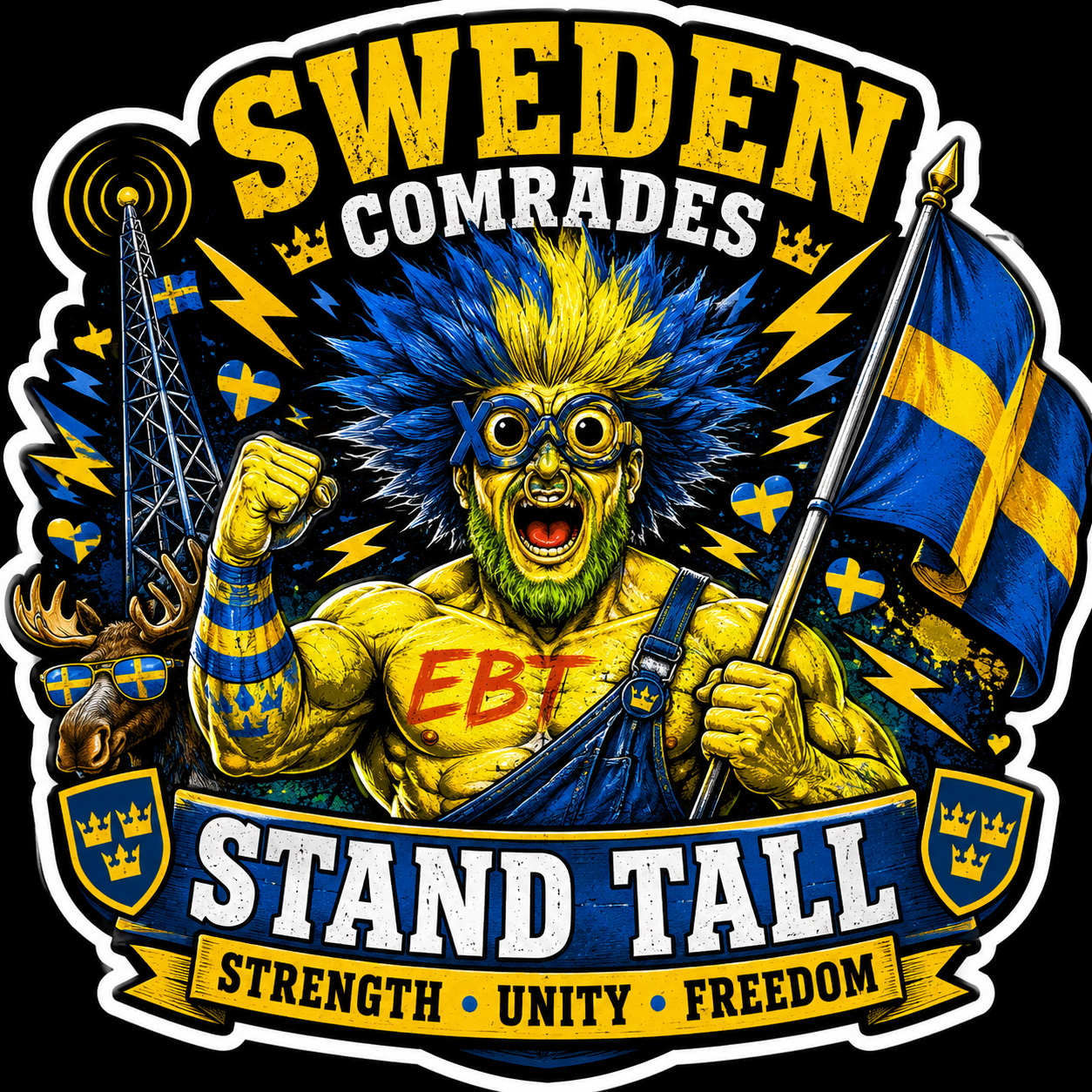 Sweden Comrades Stand Tall Sticker