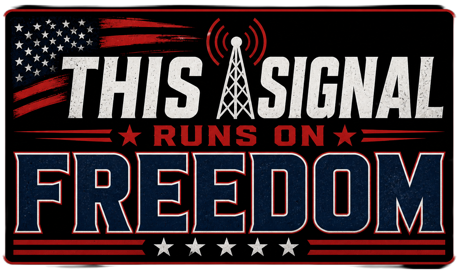 This Signal Runs On Freedom Sticker