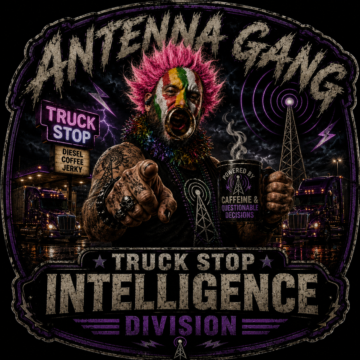 Antenna Gang Truck Stop Intelligence Division Sticker